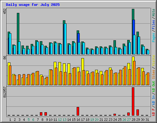 Daily usage for July 2025