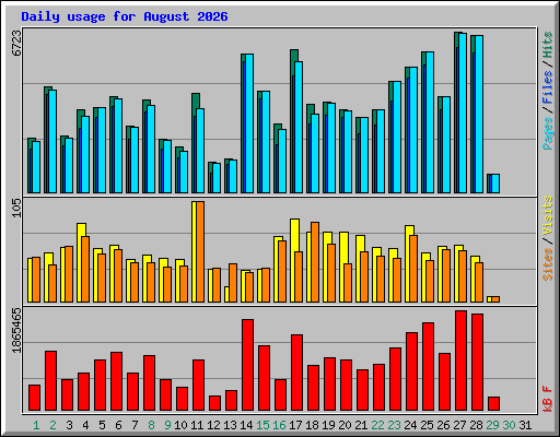 Daily usage for August 2026