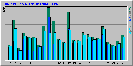 Hourly usage for October 2025