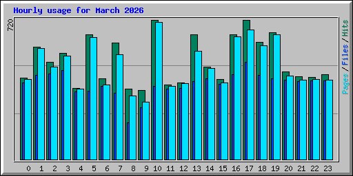 Hourly usage for March 2026