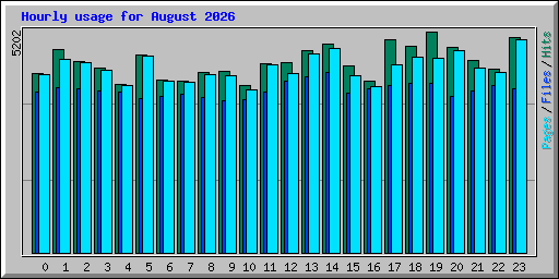 Hourly usage for August 2026
